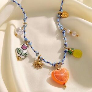 Braided Rope Charm Necklace